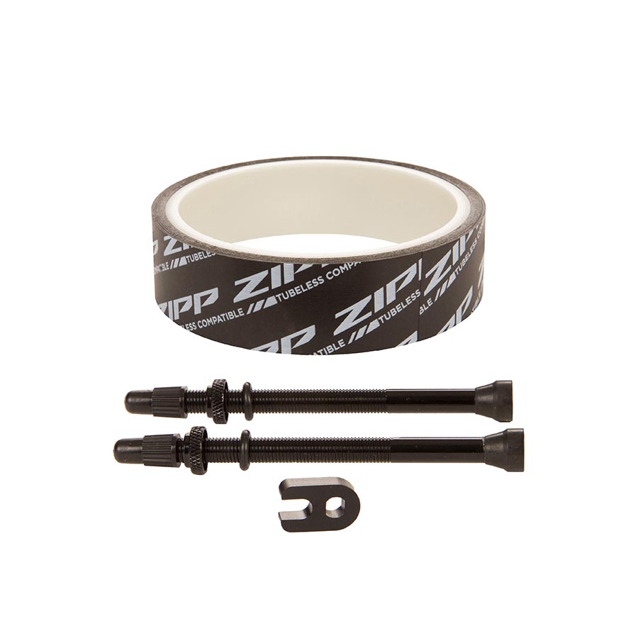 Zipp Tubeless Kit Includes 26mm Tape 2 Universal 80mm Valves 1 Valve Core Wrench Fits 454 404 - Bicycle Warehouse