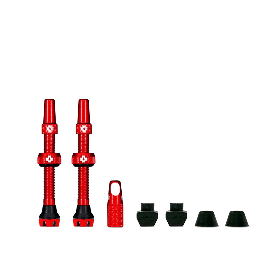 V2 Tubeless Valve Kit - Red 44mm Pair - Bicycle Warehouse
