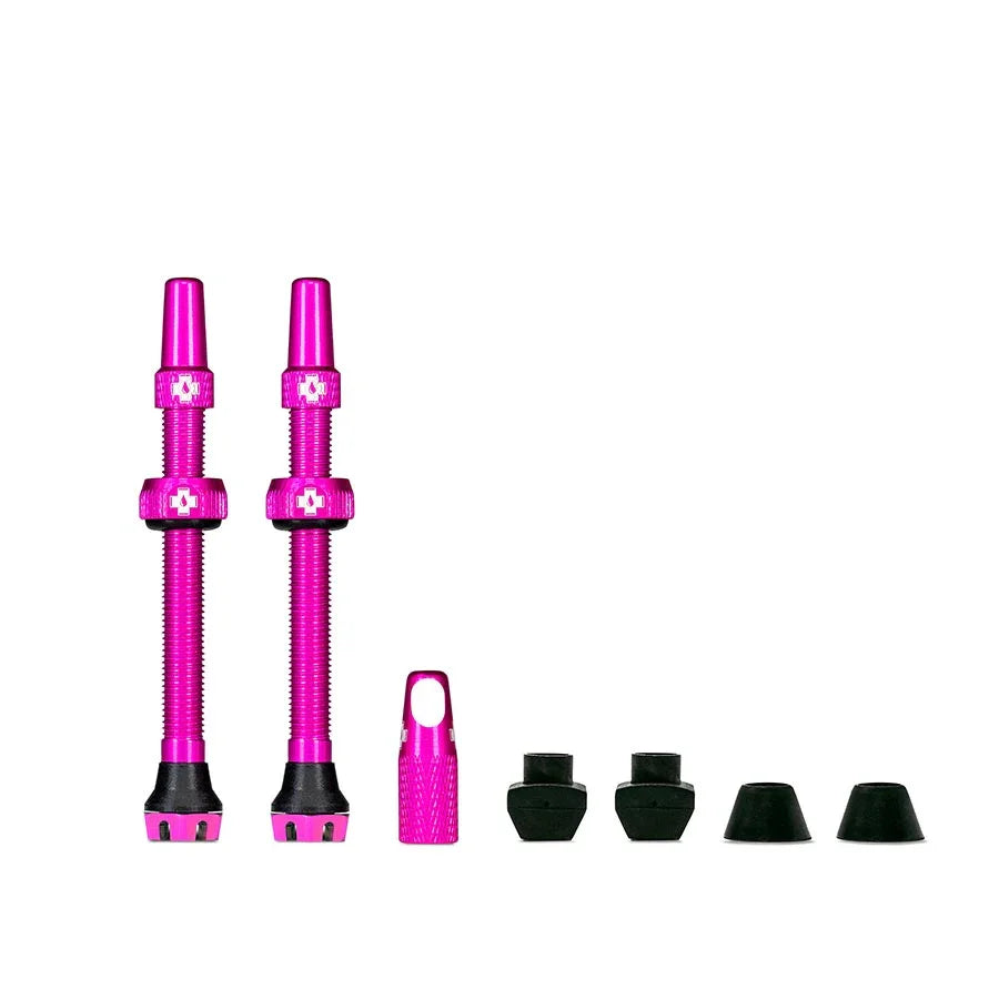 V2 Tubeless Valve Kit - Pink 60mm Pair - Bicycle Warehouse