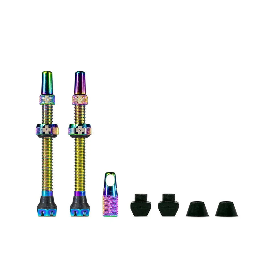 V2 Tubeless Valve Kit - Iridescent 60mm Pair - Bicycle Warehouse