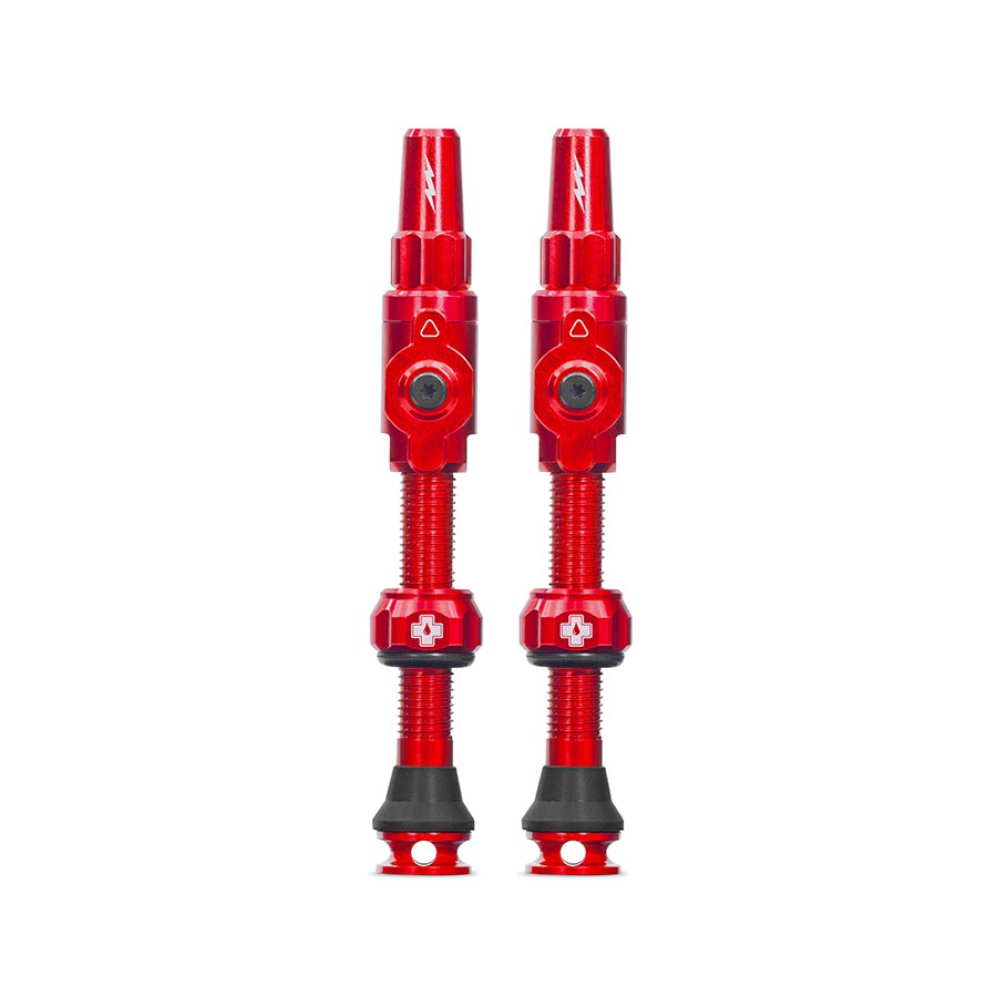 Big Bore Lite Tubeless Valve 75mm Pair - Red - Bicycle Warehouse