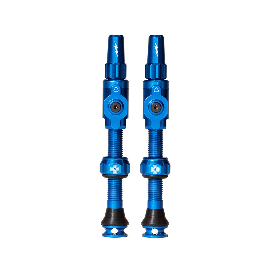 Big Bore Lite Tubeless Valve 75mm Pair - Blue - Bicycle Warehouse