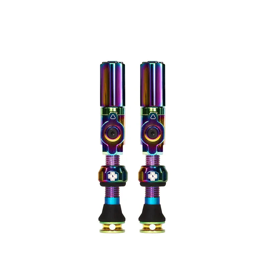 Big Bore Hybrid Tubeless Valve 65mm Pair - Iridescen - Bicycle Warehouse