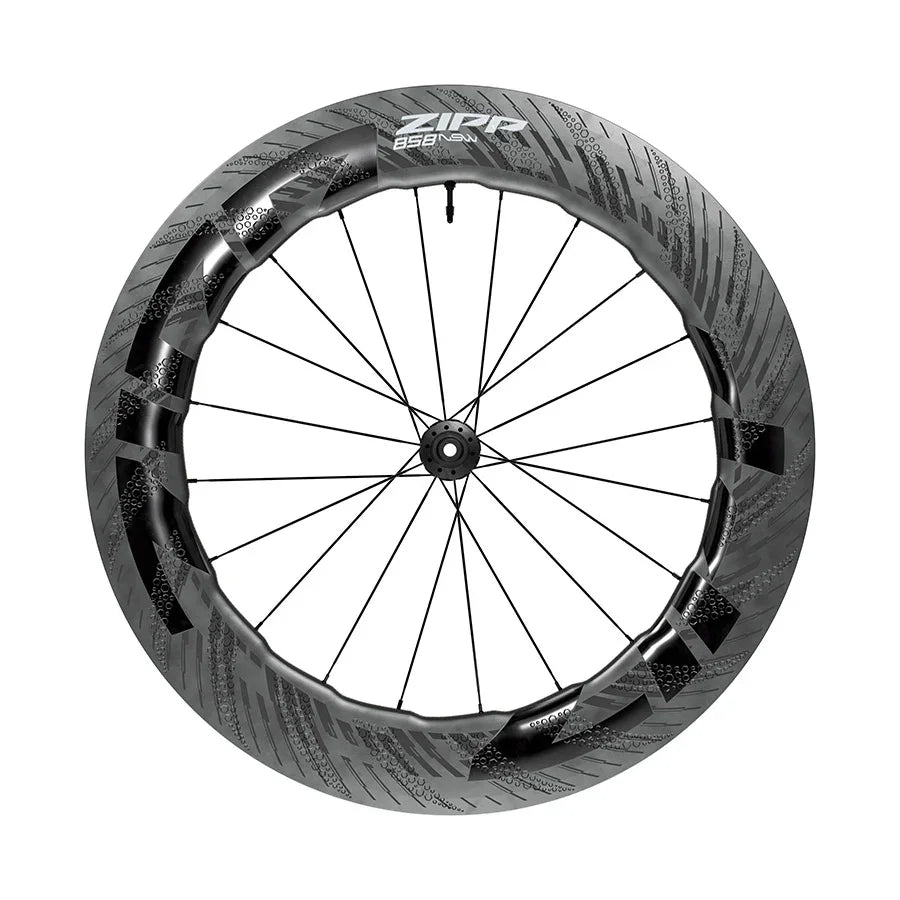 Zipp Speed Weaponry Zipp 858 NSW Front Wheel - 700 12 x 100mm Center-Lock Tubeless Carbon D1 - Bicycle Warehouse