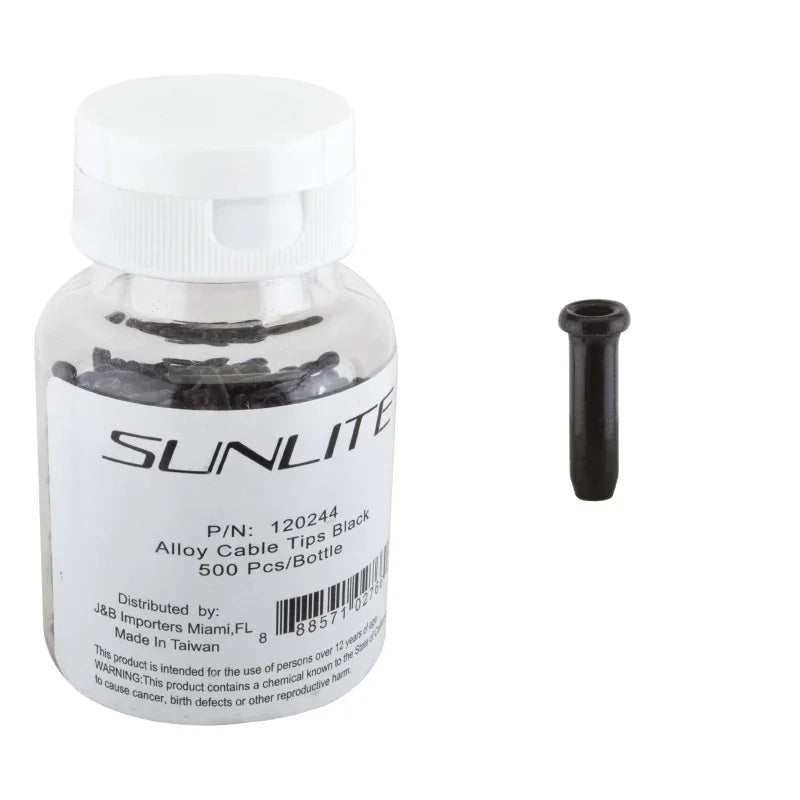 Sunlite Cable Tips Black Bottle of 500 - Bicycle Warehouse