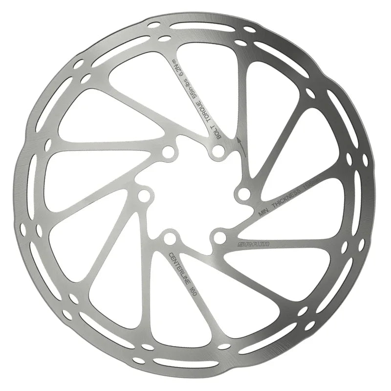 CenterLine Disc Brake Rotor - 160mm 6-Bolt Silver - Bicycle Warehouse