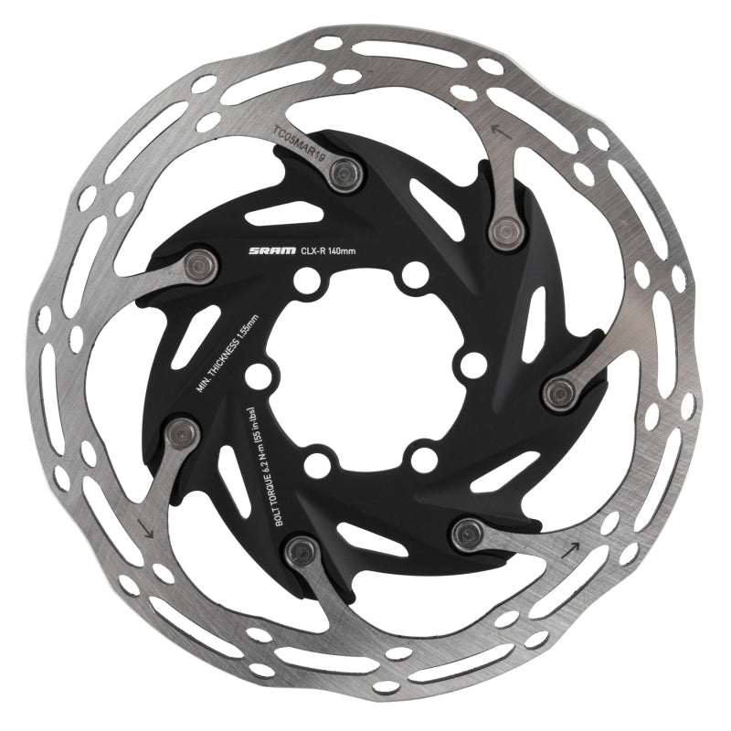 CenterLine XR Disc Brake Rotor - 140mm 6-Bolt Silver/Black - Bicycle Warehouse