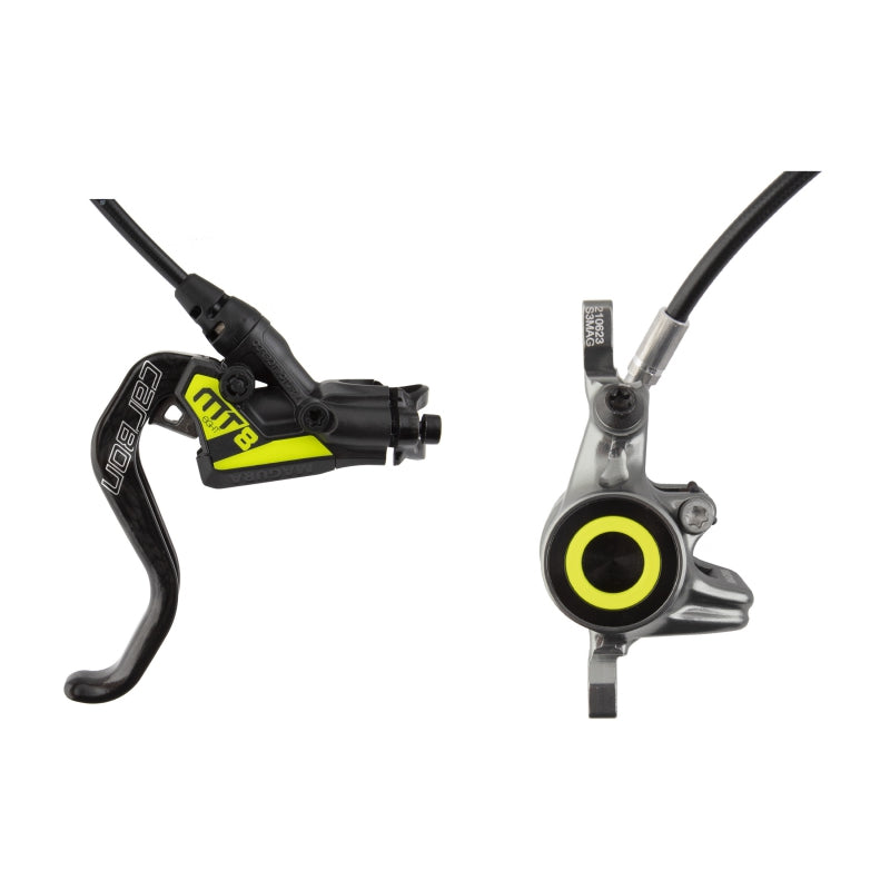 Magura MT8 SL Disc Brake Lever - Front Rear Hydraulic Post Mount Gray/YLW - Bicycle Warehouse