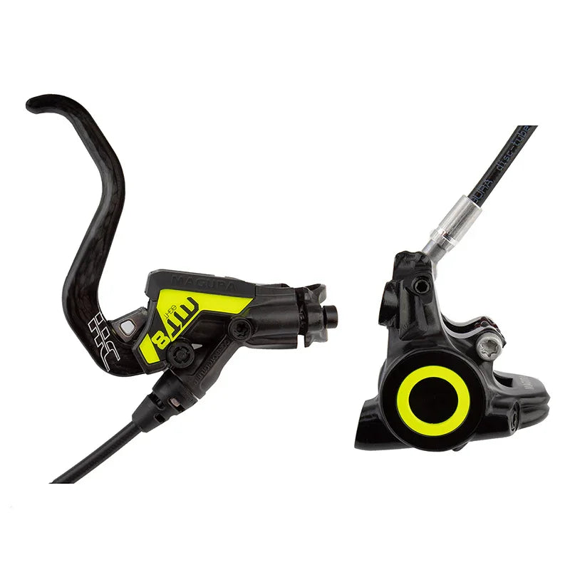 Magura MT8 SL Disc Brake Lever - Front Rear Hydraulic Flat Mount Gray/YLW - Bicycle Warehouse