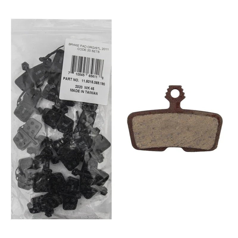 Disc Brake Pads - Organic Compound Steel Backed Quiet For Code/Code R/Code RSC/Guide RE Bulk Box of 20 - Bicycle Warehouse