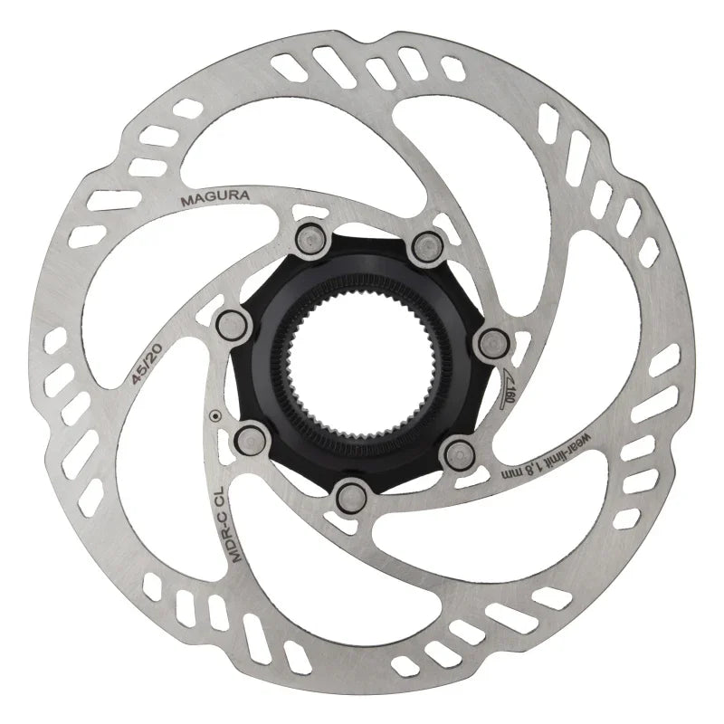 Magura MDR-C CL Disc Brake Rotor - 160mm Center Lock w/Lock Ring Thru Axle eBike Optimized Silver - Bicycle Warehouse
