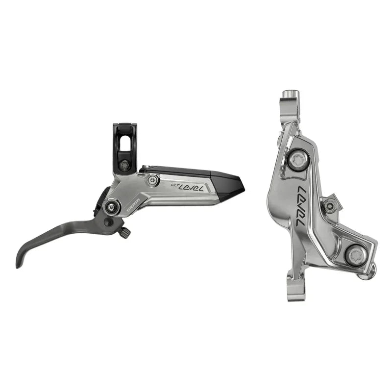Level Ultimate Stealth Disc Brake Lever - Front Post Mount 4-Piston Carbon Lever Titanium Hardware BLK/Silver C1 - Bicycle Warehouse