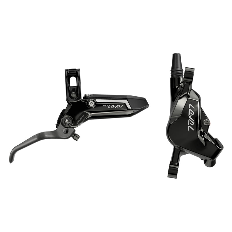 Level Ultimate Stealth Disc Brake Lever - Rear Post Mount 2-Piston Carbon Lever Titanium Hardware Gloss BLK C1 - Bicycle Warehouse