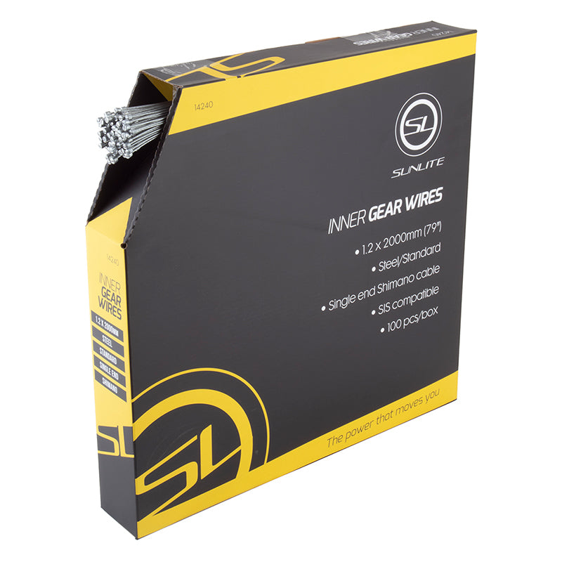 Sunlite Shift Cables 2000mm 1.2mm Galv 100/bx MTB/Road - Bicycle Warehouse