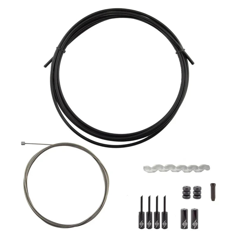 Origin8 Slick Compressionless 1x Gear Cable/Housing Kit Rear 2500mm/2800mm 4mm/1.1mm Black MTB/Road Compressionless - Bicycle Warehouse