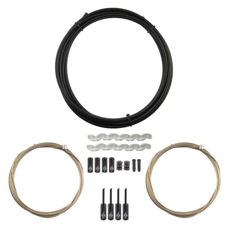 Origin8 SuperSlick Compressionless MTB Brake Cable/Housing Kit Front and Rear 3000mm/1500mm & 2800mm 5mm/1.5mm Black MTB Compressionless - Bicycle Warehouse