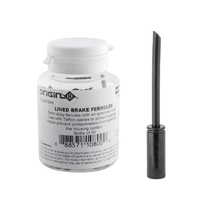 Origin8 Lined Brake Ferrules Brake 5mm Black - Bicycle Warehouse