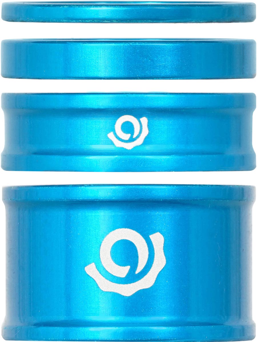 Headset Combo Spacer Kit 1-1/8" Set/4 Turquoise - Bicycle Warehouse