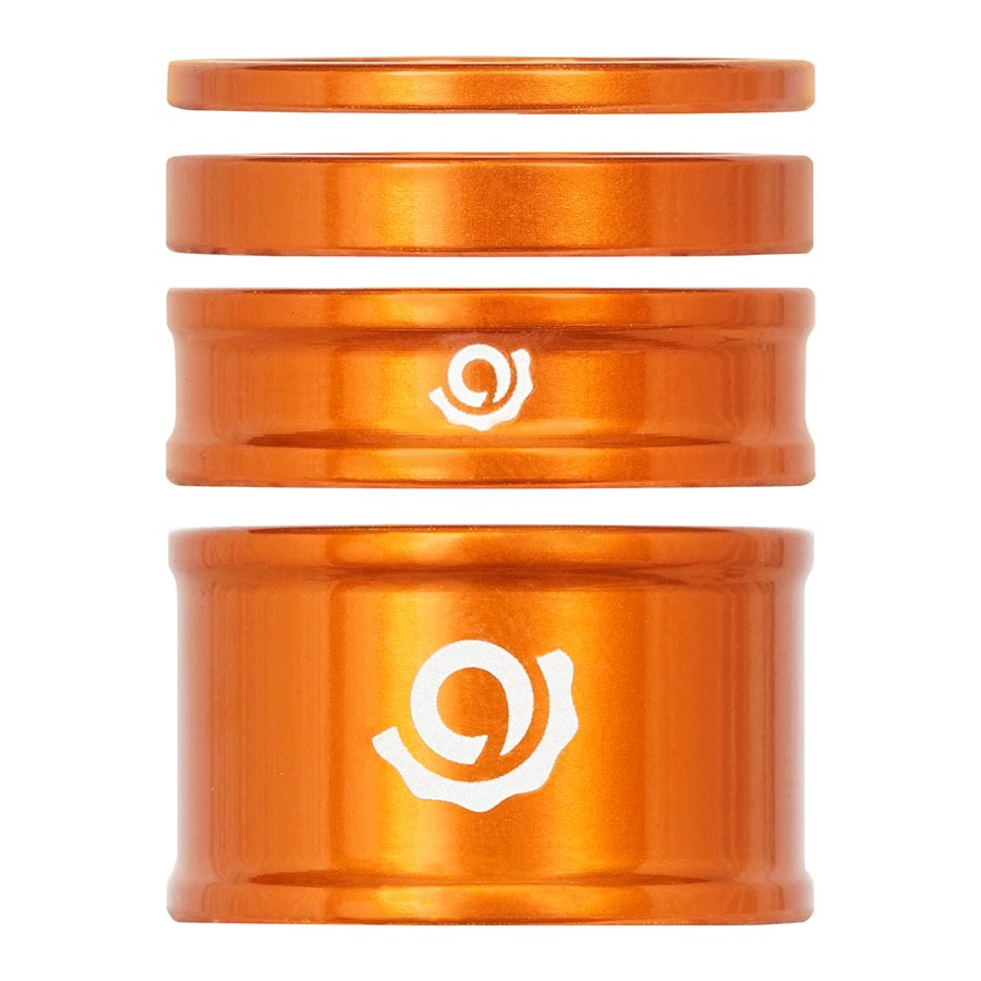 Headset Combo Spacer Kit 1-1/8" Set/4 Orange - Bicycle Warehouse