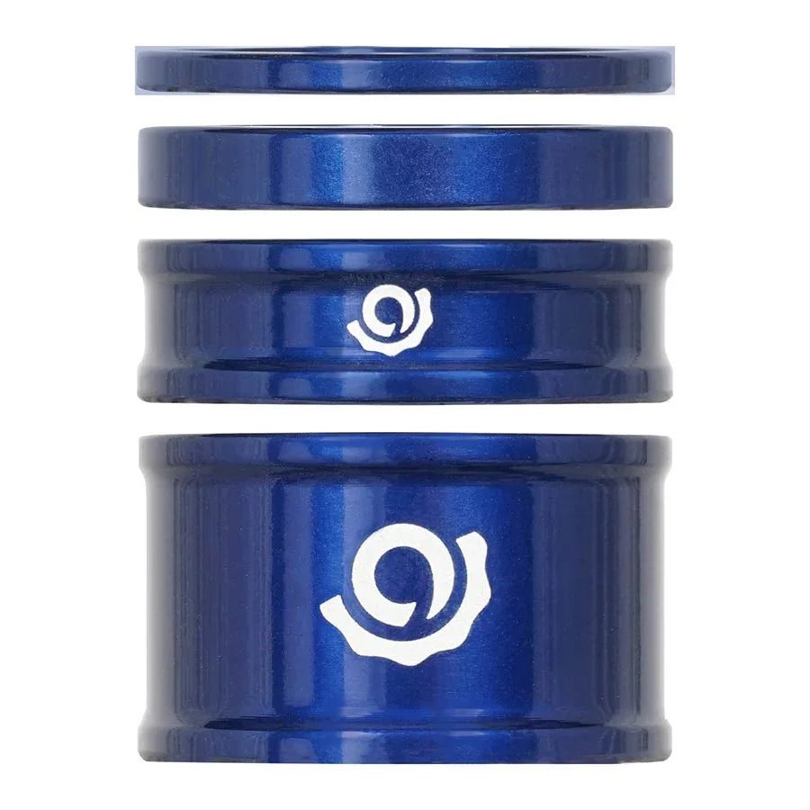 Headset Combo Spacer Kit 1-1/8" Set/4 Blue - Bicycle Warehouse