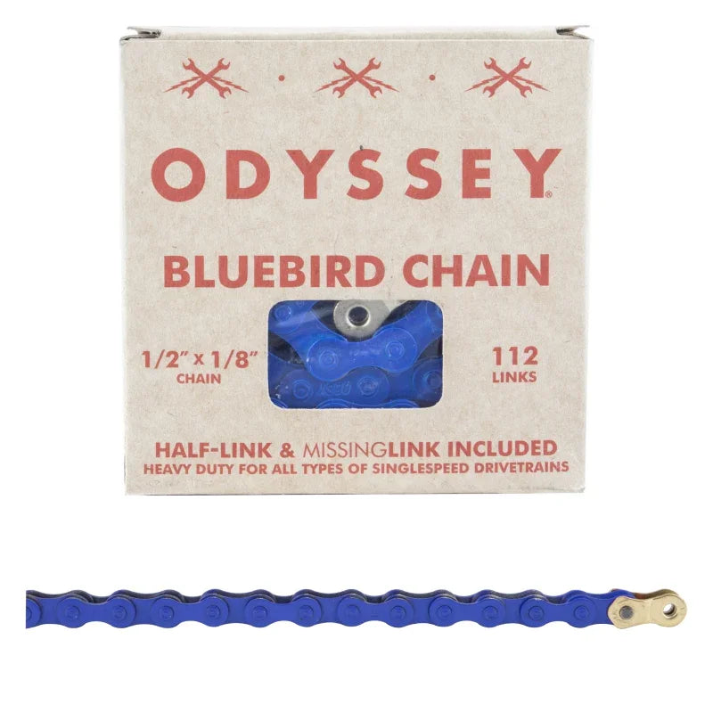 Bluebird Chain - Single Speed 1/2" x 1/8" 112 Links Blue - Bicycle Warehouse