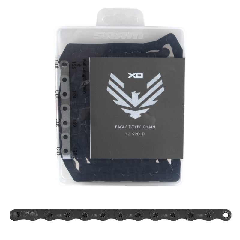 X0 Eagle T-Type Flattop Chain - 12-Speed 126 Links Solid Pin Includes PowerLock Connector PVD Coated Dark Polar - Bicycle Warehouse