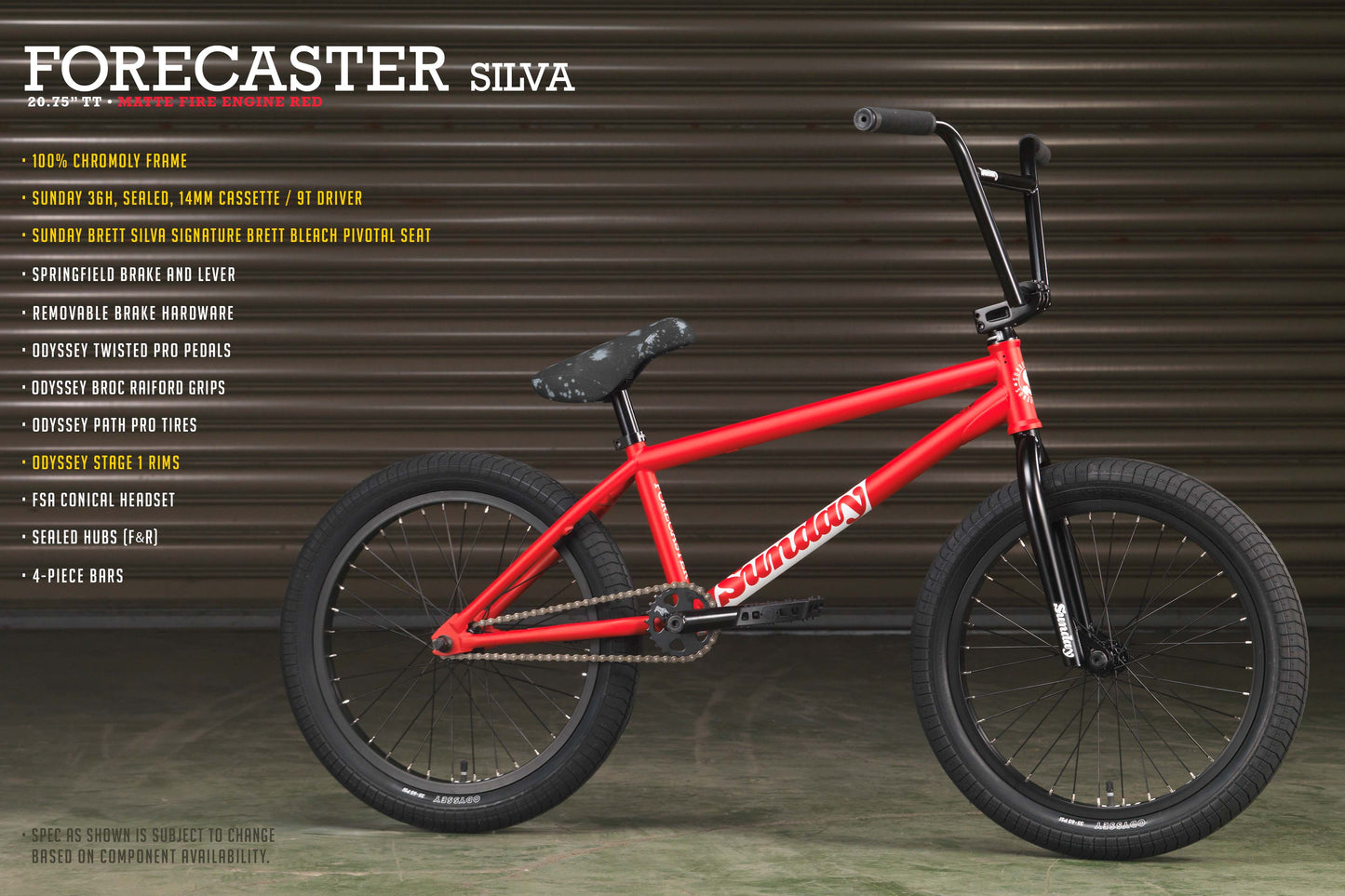 Forecaster BMX Bike, Brett Silva Signature - Matte Red with 20.75" tt - Bicycle Warehouse
