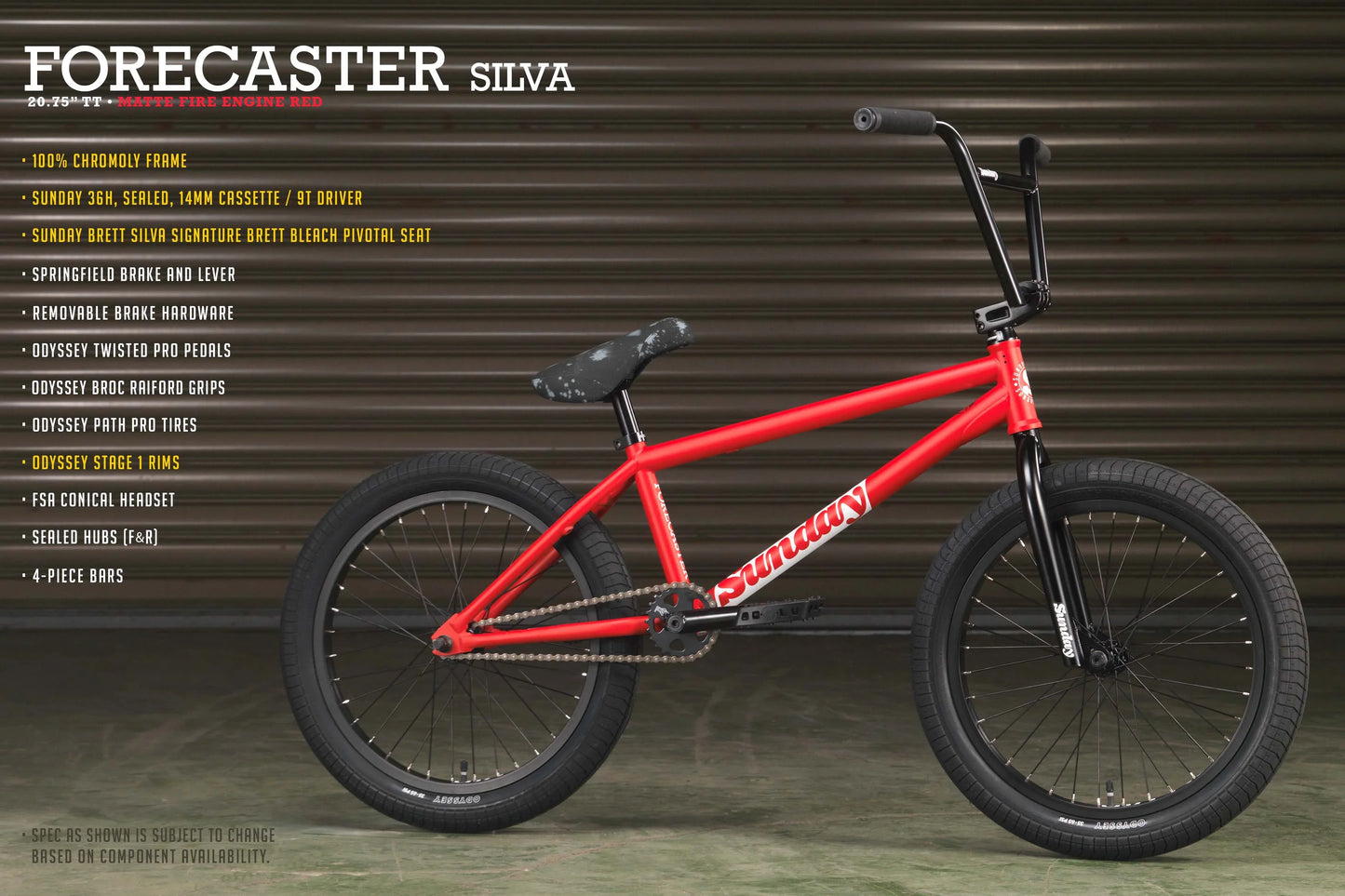 Forecaster BMX Bike, Brett Silva Signature - Matte Red with 20.75" tt - Bicycle Warehouse