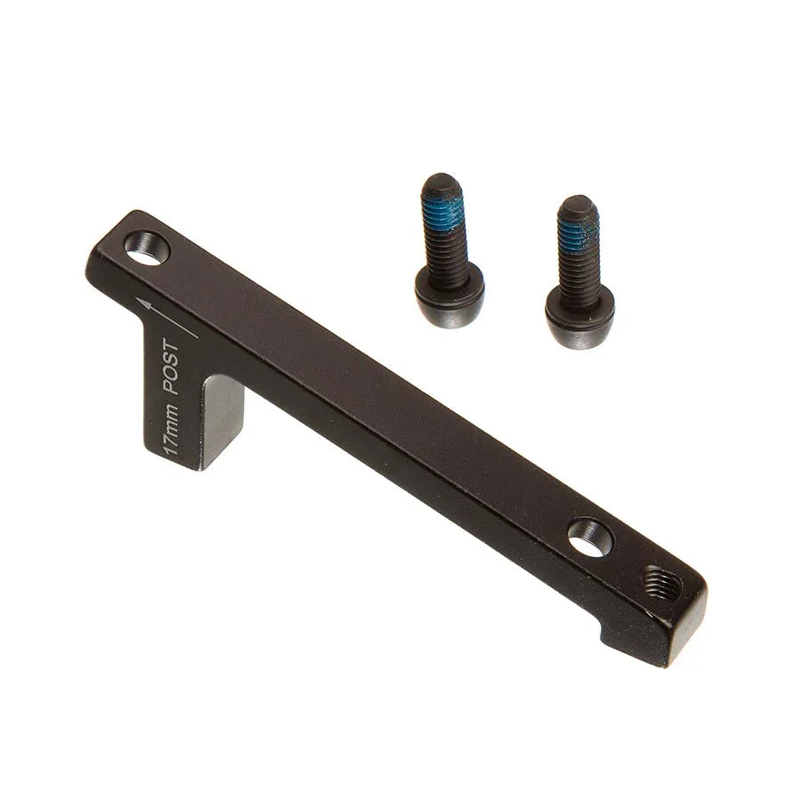 Post Bracket 17P - 203mm Rear Mount to 220mm Rotor Adaptor Includes Stainless Caliper Mounting Bolts BLK - Bicycle Warehouse