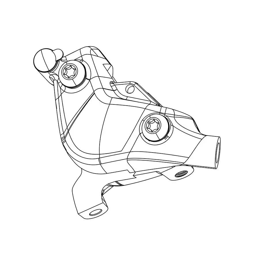 RED eTap AXS HRD Disc Brake Caliper - Flat Mount 2-Piece Polar Grey D1 - Bicycle Warehouse