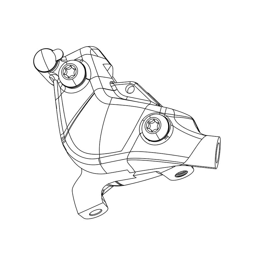 RED eTap AXS HRD Disc Brake Caliper - Flat Mount 2-Piece Polar Grey D1 - Bicycle Warehouse