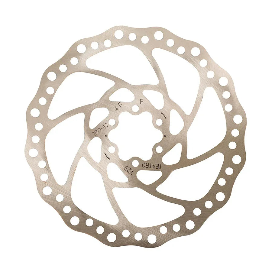 TR180-17 Disc Brake Rotor - 180mm 6-Bolt 2.3mm Thickness Silver - Bicycle Warehouse