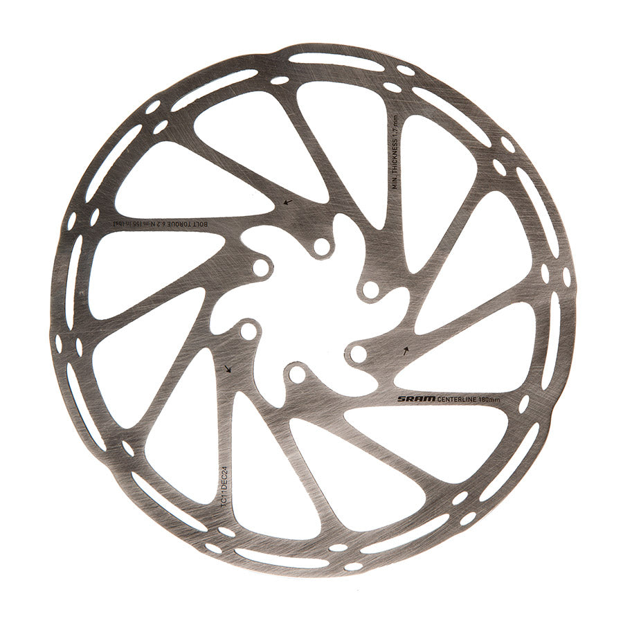 SRAM CenterLine Disc Brake Rotor - 180mm 6-Bolt 2.0mm - Bicycle Warehouse