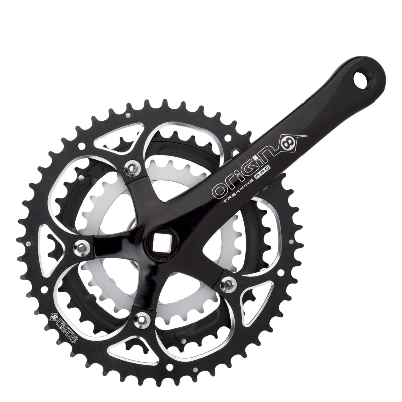 Trekking 175x48/38/28 113 SQR JIS crankset black - Bicycle Warehouse