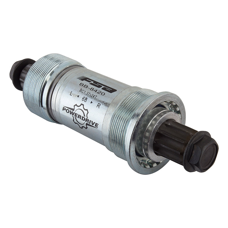 Full Speed Ahead 8420ST Power Drive Bottom Bracket - English 68x113mm Full Speed Ahead Power Drive Spindle Silver - Bicycle Warehouse