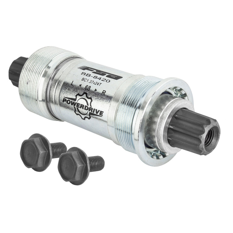 Full Speed Ahead 8420ST Power Drive Bottom Bracket - English 68x118mm Full Speed Ahead Power Drive Spindle Silver - Bicycle Warehouse