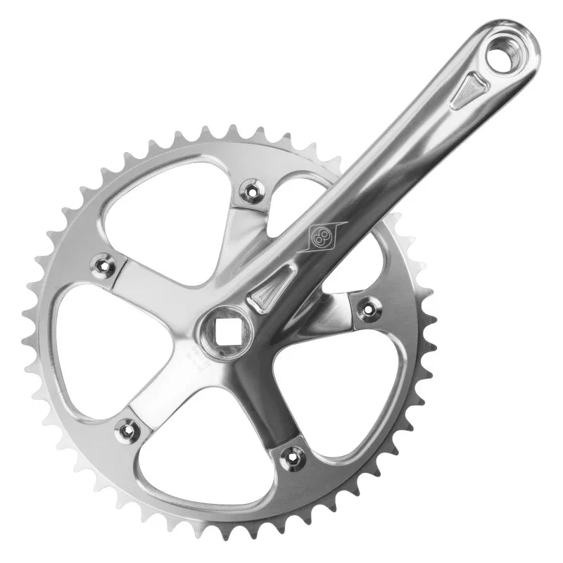 Track/SS 170x46 103mm JIS Square Taper crankset silver/silver - Bicycle Warehouse