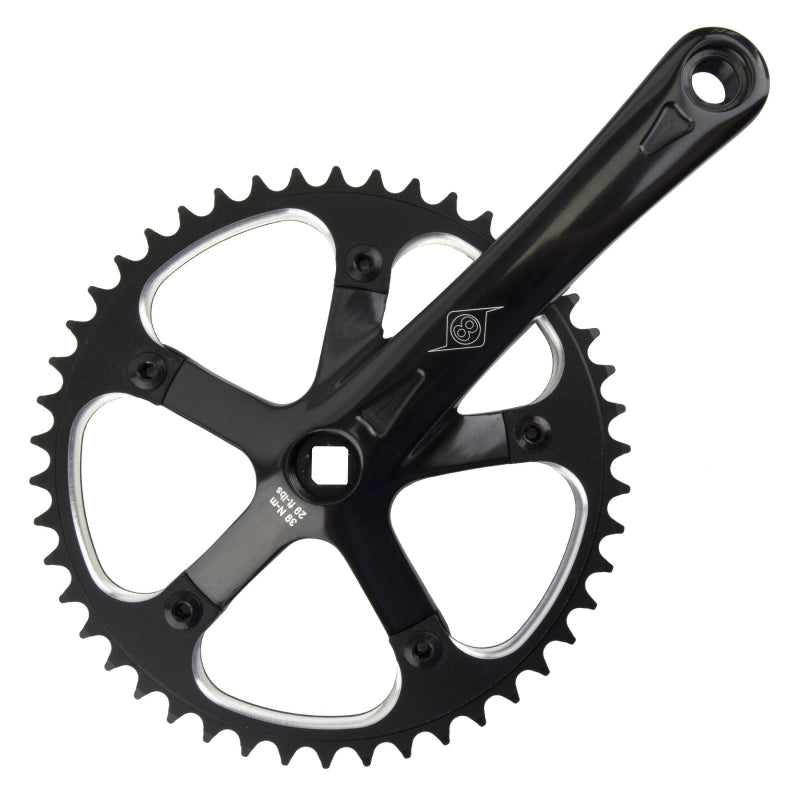 Track/SS 165x46 103mm JIS Square Taper crankset black/black - Bicycle Warehouse