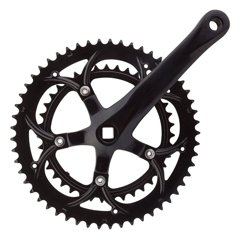 Alloy Double 172.5x53/39 110 SQR JIS crankset black - Bicycle Warehouse