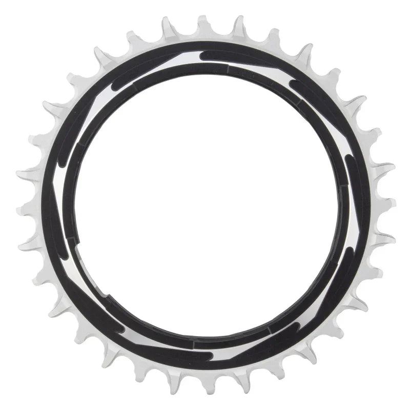 XX SL Eagle T-Type Thread Mount Chainring - 32t 12-Speed Thread Mount For XX SL PM Spider 3mm Offset Aluminum BLK/Silver - Bicycle Warehouse