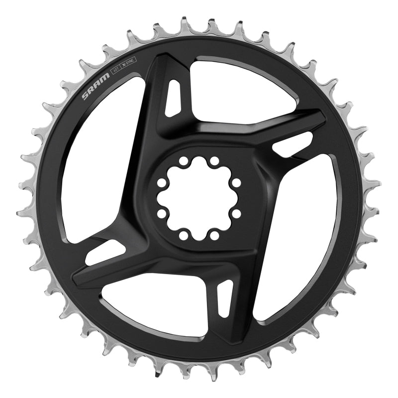 RED X-Sync Chainring - 44t 12/13-Speed 8-Bolt Direct Mount 6.5mm Offset BLK/Silver E1 - Bicycle Warehouse