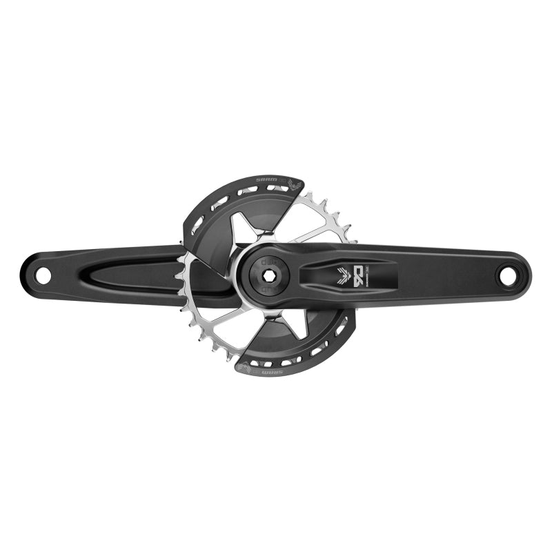 SRAM Eagle 90 T-Type Wide Crankset - 155mm 12-Speed 32t Chainring Direct Mount 2-Guards DUB Spindle Interface BLK/Silver - Bicycle Warehouse