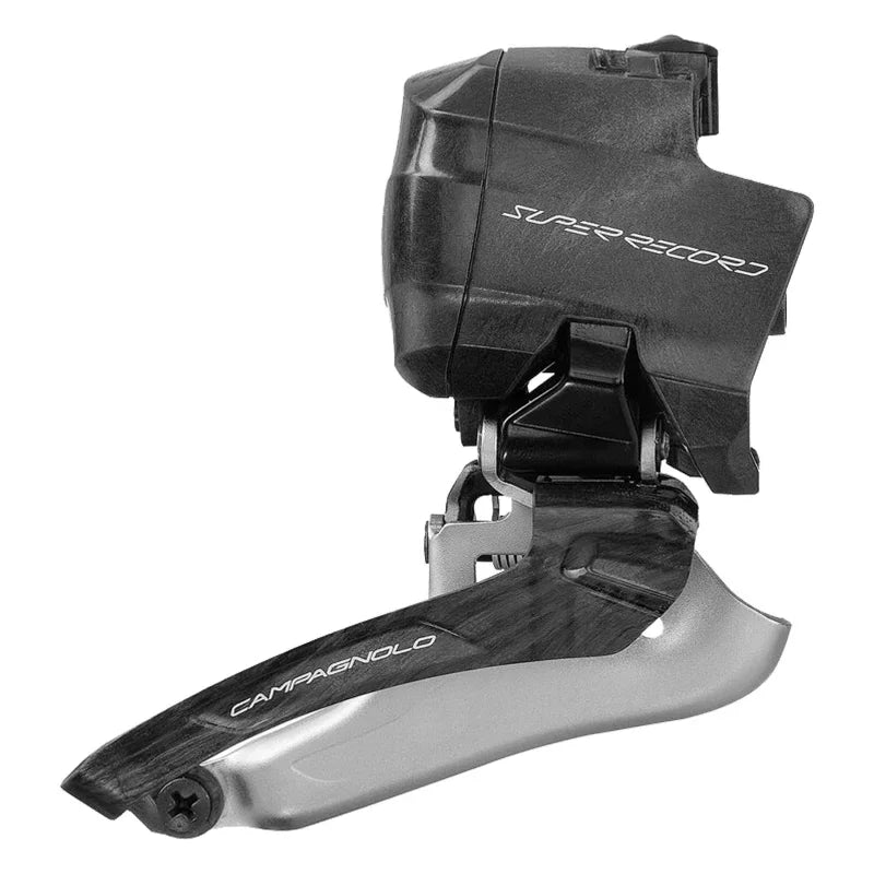 Super Record Wireless Front Derailleur - 12-Speed Braze-On Carbon - Bicycle Warehouse
