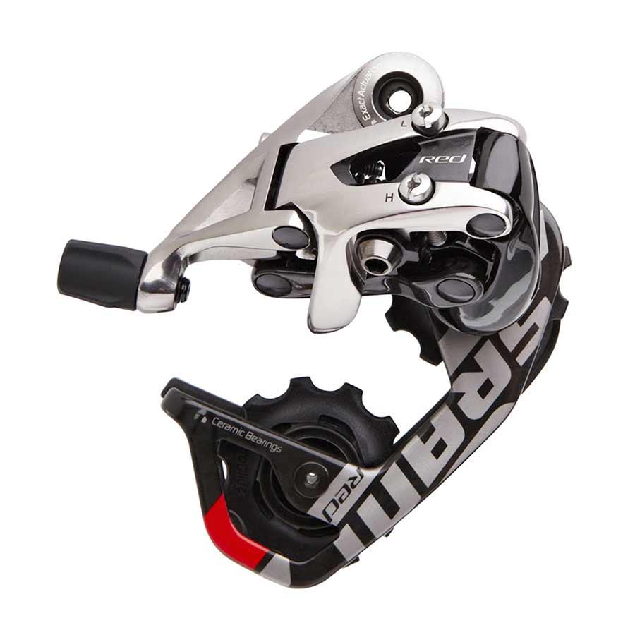 Red Rear Derailleur - 10 Speed Short Cage Black/Silver - Bicycle Warehouse