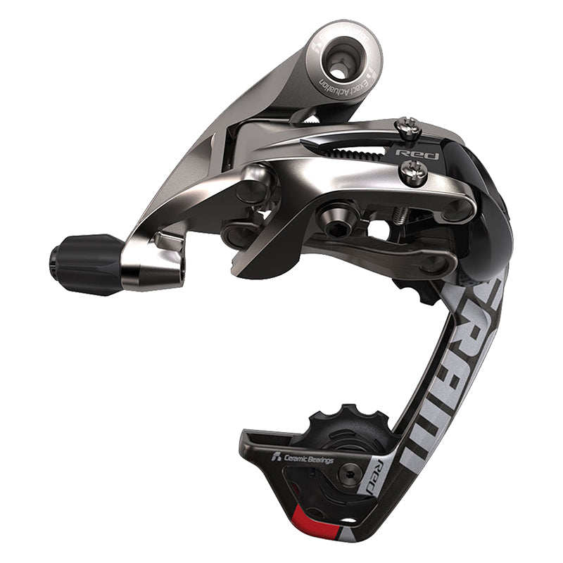 Red WiFli Rear Derailleur - 10 Speed Medium Cage Black/Silver - Bicycle Warehouse