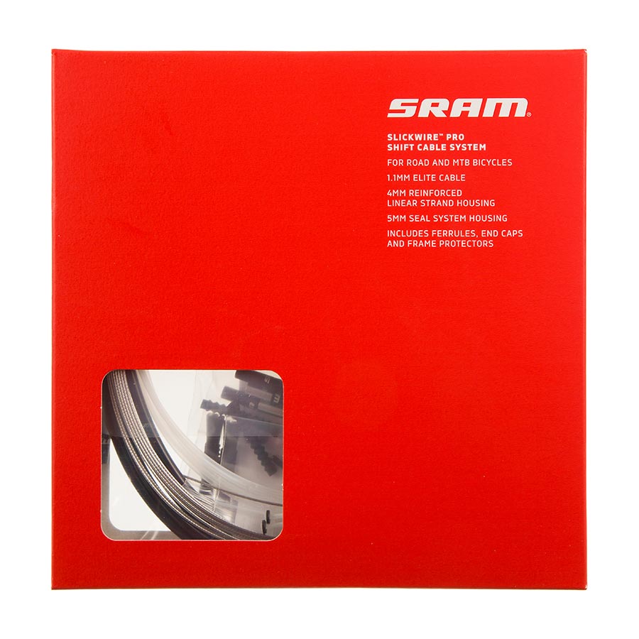 SRAM 4mm Slick Wire Pro Road/Mountain Shift Set Black - Bicycle Warehouse