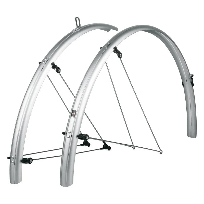 B35 Bluemels Full Coverage Fender Set - 35mm 700 x 20-28 Silver - Bicycle Warehouse