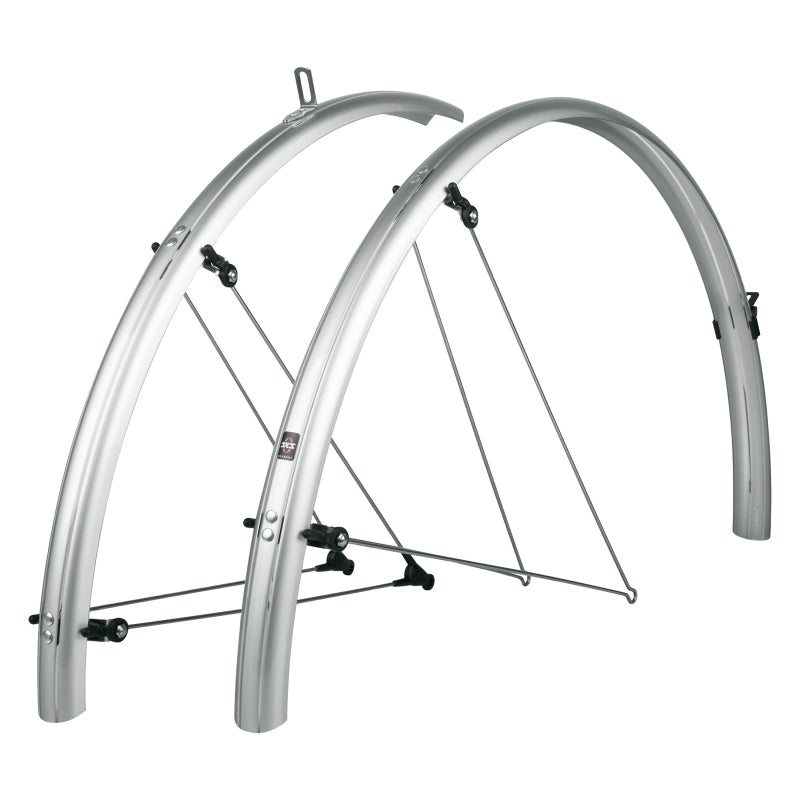 B35 Bluemels Full Coverage Fender Set - 35mm 700 x 20-28 Silver - Bicycle Warehouse