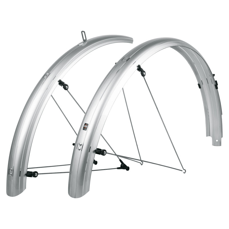 B65 Bluemels Full Coverage Fender Set - 65mm 27.5/29/700 x 2.25 Silver - Bicycle Warehouse