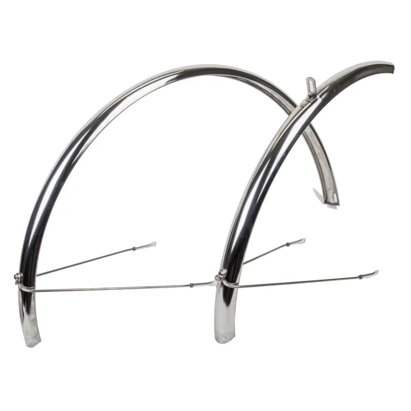 Stainless Steel Pair Road/Hybrid 700C x 36mm Stainless Chrome 25mm / .98` - Bicycle Warehouse